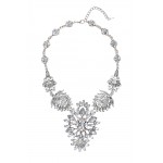 Snow Princess Crystal Snowflakes Silver Tone Necklace
